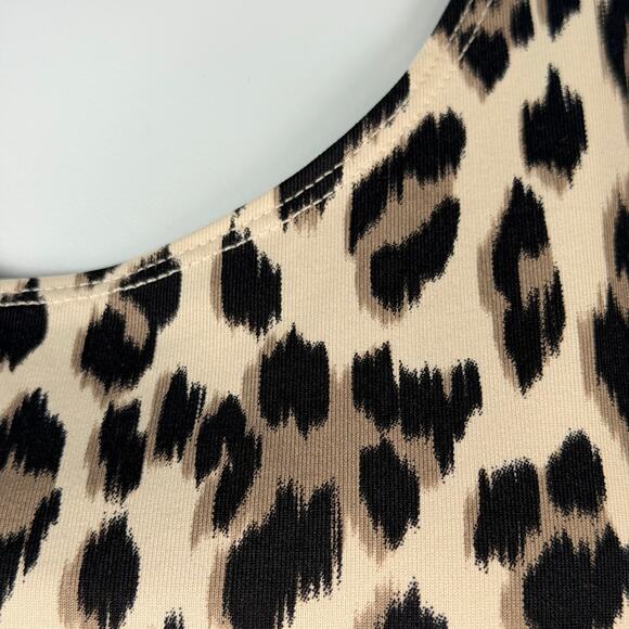 Chico's Tank Top Shell Womens 3 / US XL Animal Print Scoop Neck Nylon Stretch - Picture 3 of 13